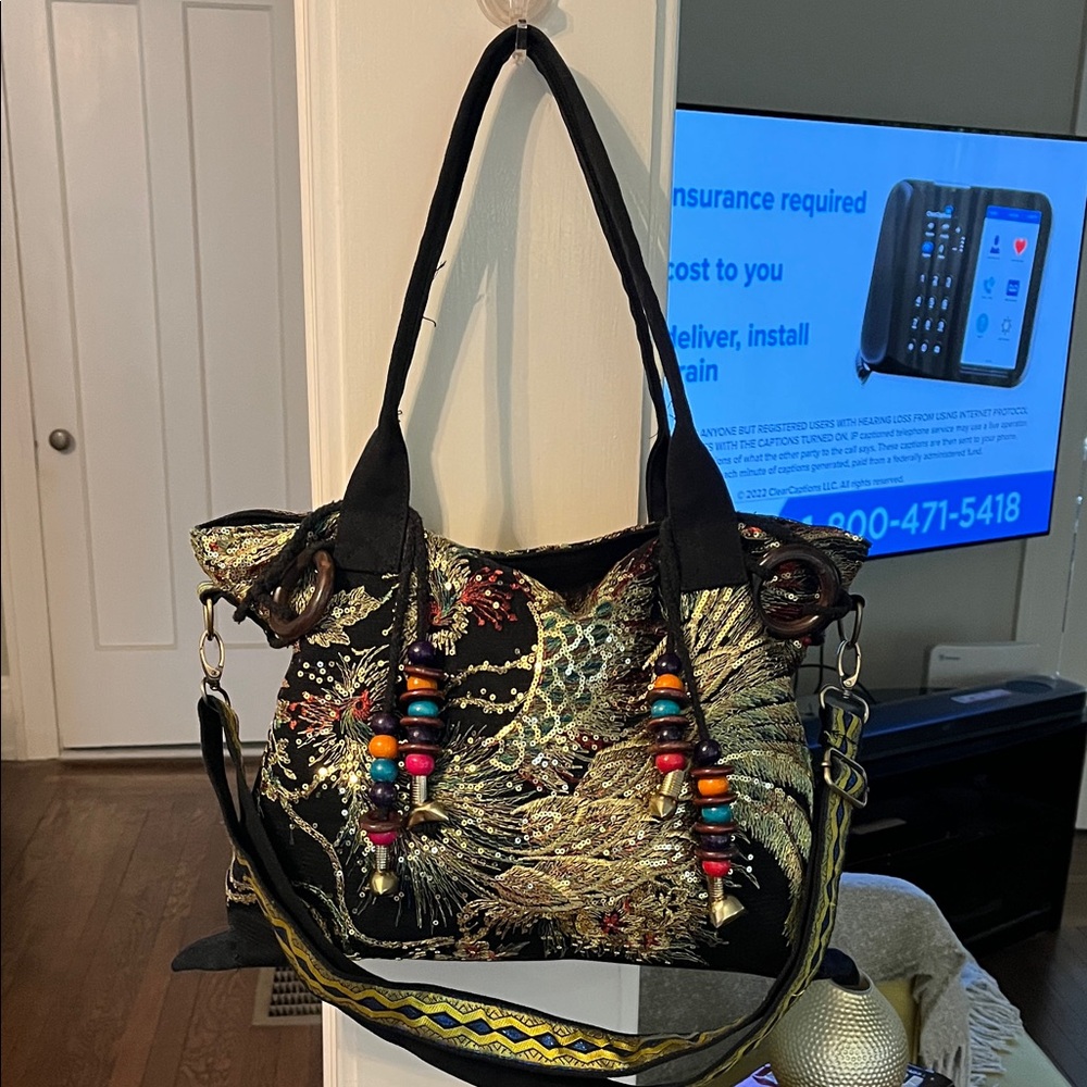 Large colorful Sequins Tote Hand bag